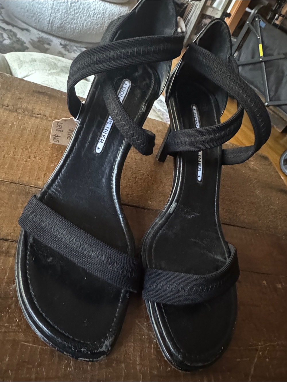 Donald J. Pliner Black Strappy High Heel Sandals